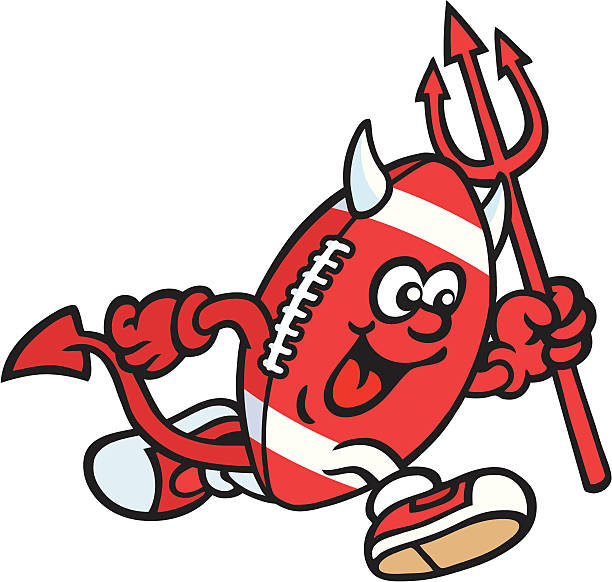 Devil Mascot A gridiron ball character looks like a devil. Please check out my other images :) cartoon of the devils pitch fork stock illustrations