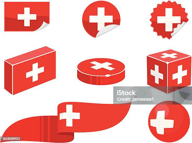 Suíça Elementos De Design - Arte vetorial de stock e mais imagens de Bandeira - Bandeira, Bandeira da Suíça, Conjunto de ícones