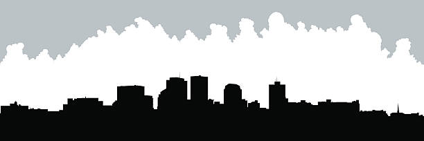 Dayton Skyline Silhouette vector art illustration