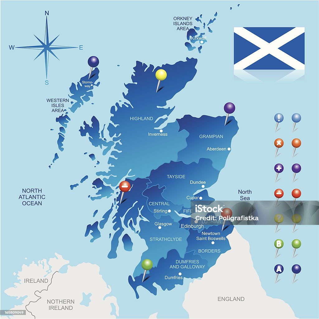 Mapa de Escocia - arte vectorial de Escocia libre de derechos