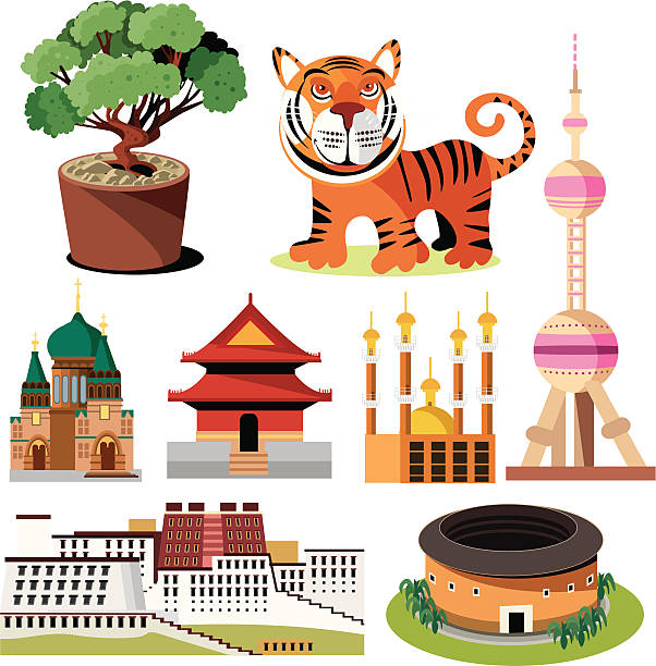 China symbols Vector illustration  China symbols west china stock illustrations