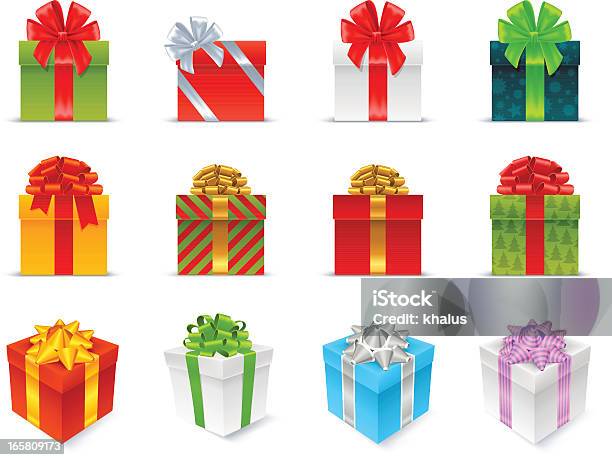 Caixas De Presente - Arte vetorial de stock e mais imagens de Prenda de Natal - Prenda de Natal, Prenda, Caixa de presentes