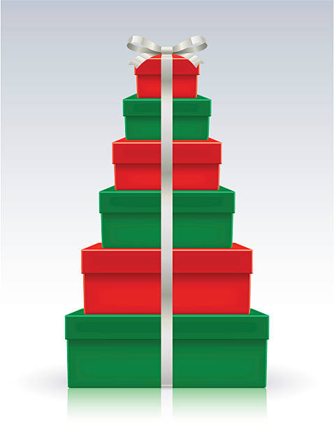 Christmas Present Tree vector art illustration