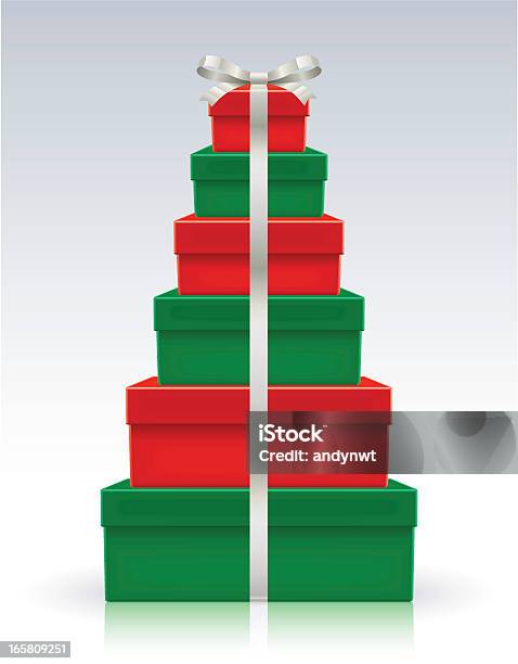 Christmas Present Tree Stock Illustration - Download Image Now - Stack, Gift, Gift Box