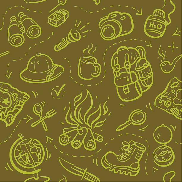Seamless pattern Safari Seamless vector illustration. Easy to use camping patterns stock illustrations