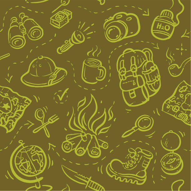 Seamless pattern Safari Seamless vector illustration. Easy to use adventure patterns stock illustrations