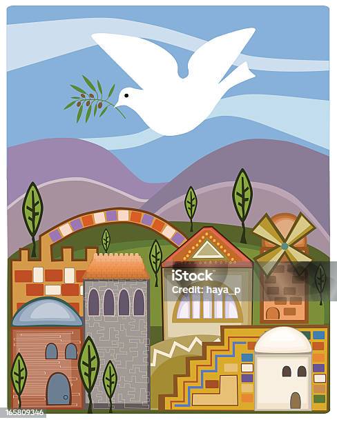 ダブにオリーブの枝の上にお越しエルサレム - 町のベクターアート素材や画像を多数ご用意 - 町, エルサレム, ユダヤ教