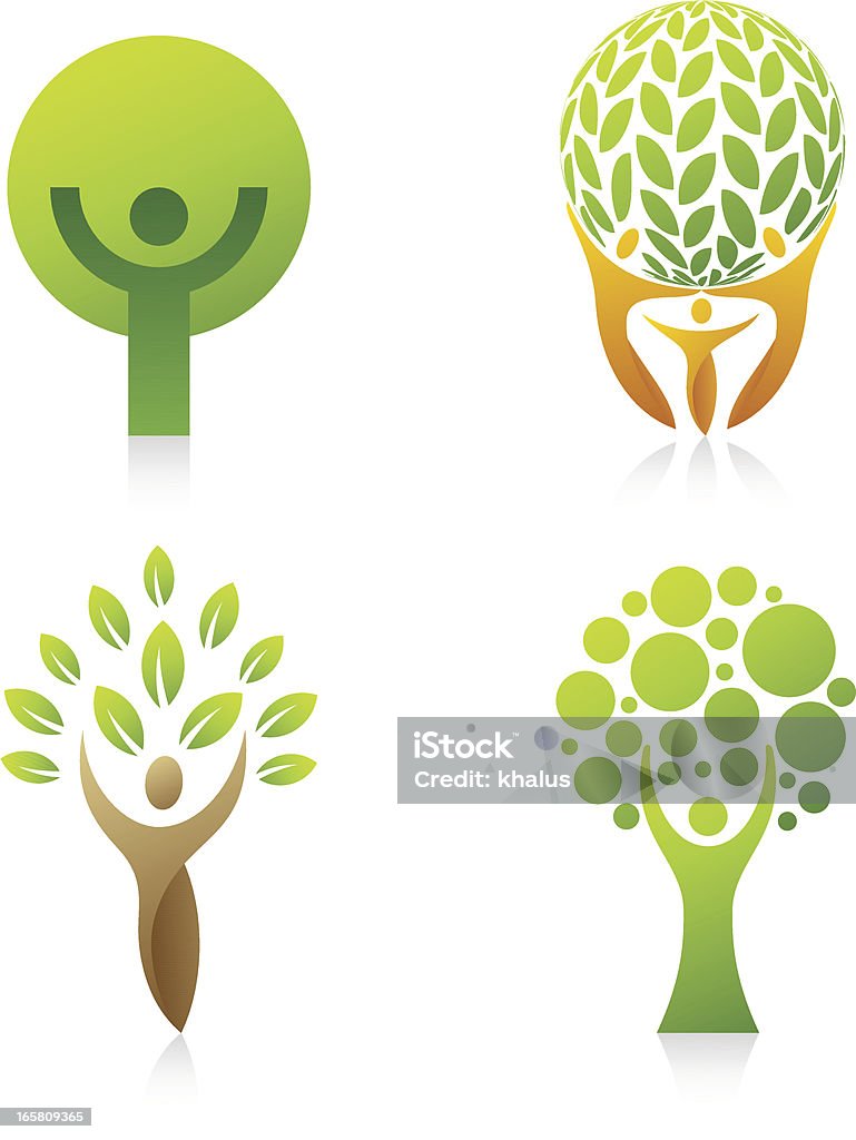Person Shape Tree People Tree Set 2 Stock Illustration - Download Image Now - People ...