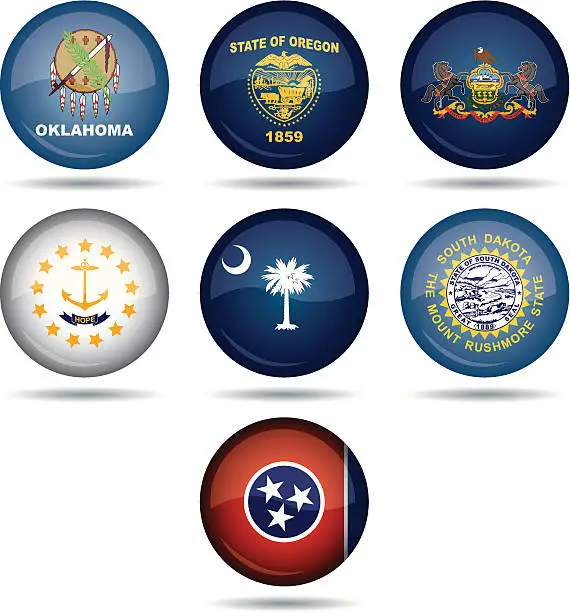 Vector illustration of USA flag buttons