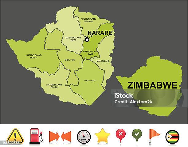Vetores de Zimbabué De Navegação Mapa e mais imagens de Zimbábue - Zimbábue, Mapa, Patriotismo