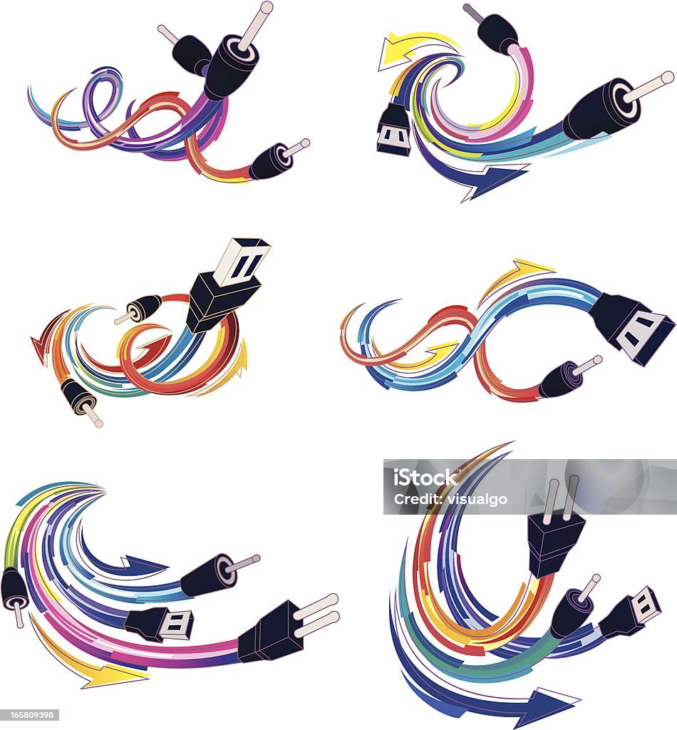 Computer Plugs Stock Illustration - Download Image Now - Cable, Arrow ...