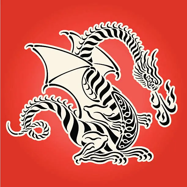 Vector illustration of The Old Dragon