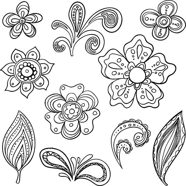 illustrations, cliparts, dessins animés et icônes de fleurs en noir et blanc - single flower flower marguerite white background