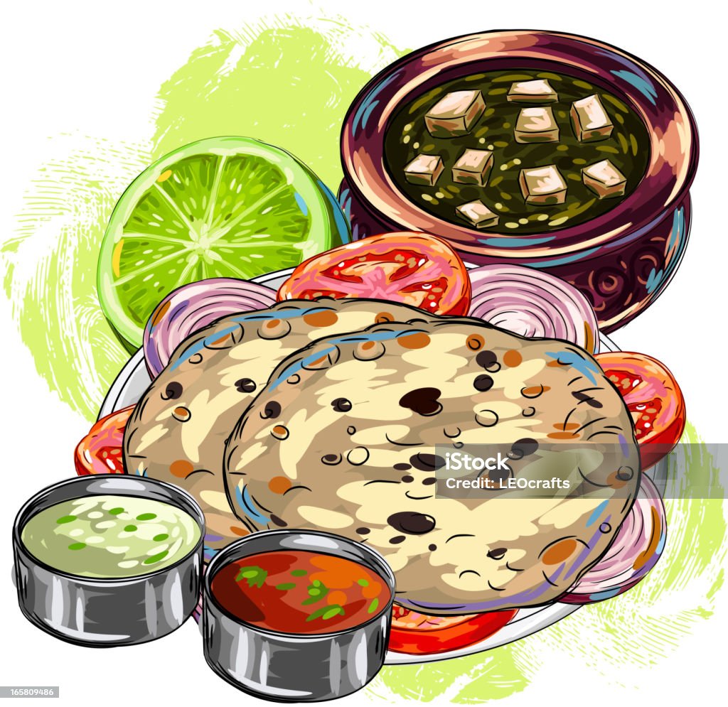 Tasty Indian Cuisine/Braed Tasty Indian Cuisine/Braed, all elemnts are in seperate layers and grouped. Please visit my portfolio for more options. Indian Food stock vector
