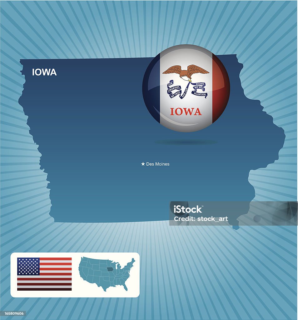Iowa State Identification Iowa State Stock Illustration - Download Image Now - American Flag ...