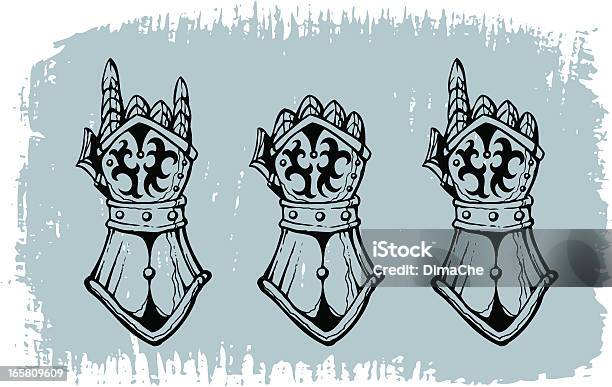 Heavy Metal Gloves Stock Illustration - Download Image Now - Medieval, Fist, Knight - Person