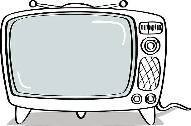 Vector illustration of Television in Black and White