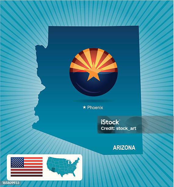 Ilustración de Arizona State y más Vectores Libres de Derechos de Arizona - Arizona, Azul, Bandera