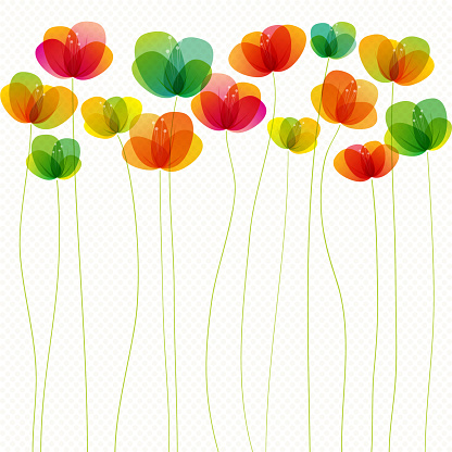 Seamless vector illustration of some tall spring flowers.