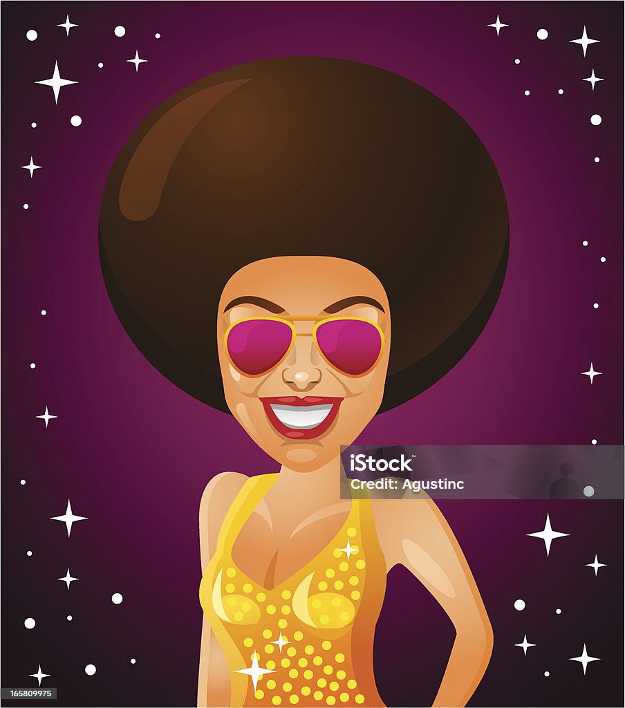Coiffure Afro Style - clipart vectoriel de 1960-1969 libre de droits