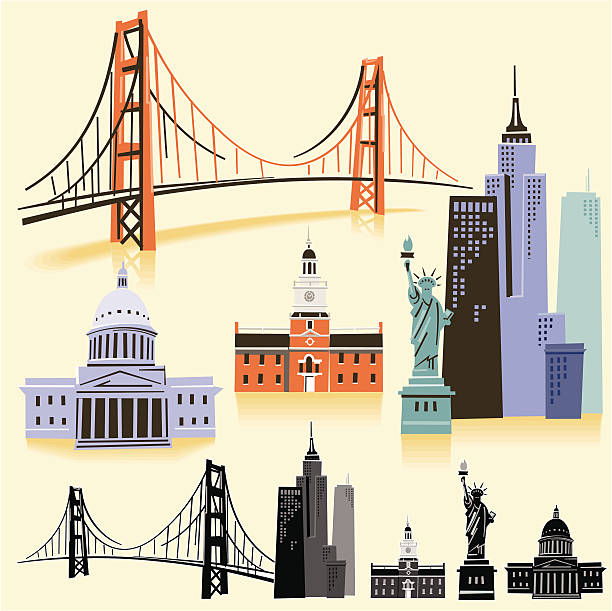 usa landmarks - empire state building 幅插畫檔、美工圖案、卡通及圖標