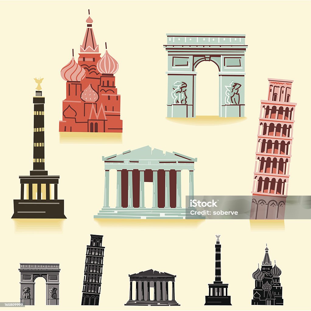 Lugares de Europa. - arte vectorial de Torre de Pisa libre de derechos