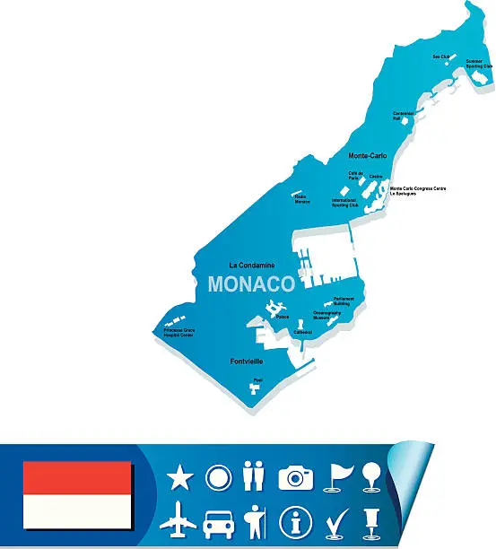 Vector illustration of Monaco map