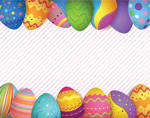 Vector illustration of Happy easter eggs frame