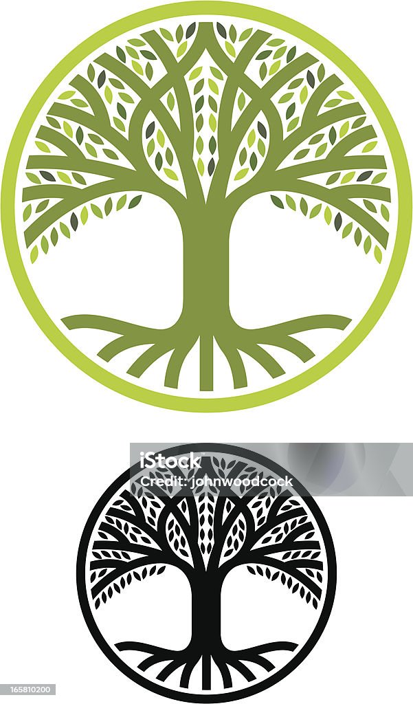 Round racines d'arbres - clipart vectoriel de Racine - Partie d'une plante libre de droits