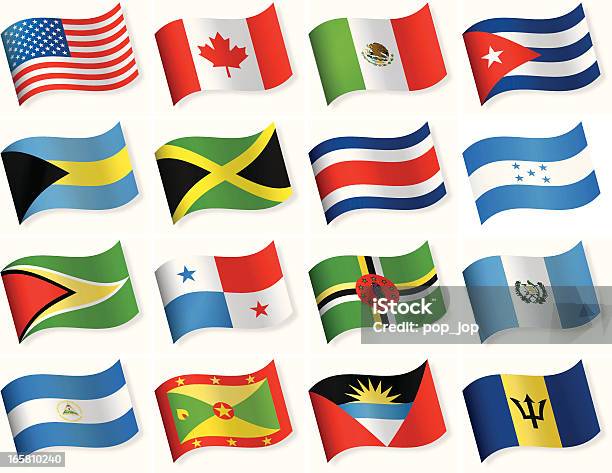 Seria Flagi Północnej I Ameryki Środkowej - Stockowe grafiki wektorowe i więcej obrazów Flaga - Flaga, Antigua i Barbuda, Kuba