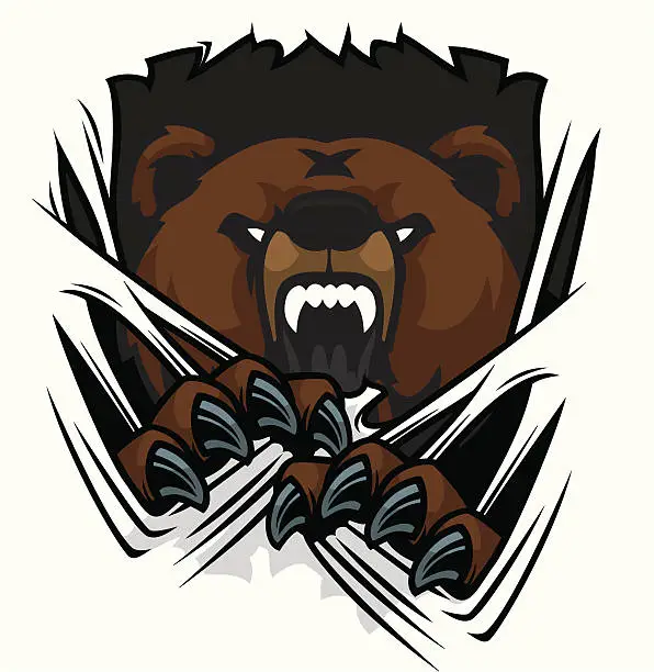 Vector illustration of Bear Tearing