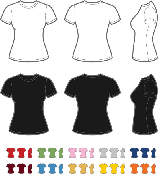 illustrazioni stock, clip art, cartoni animati e icone di tendenza di t-shirt da donna - t shirt shirt pink blank