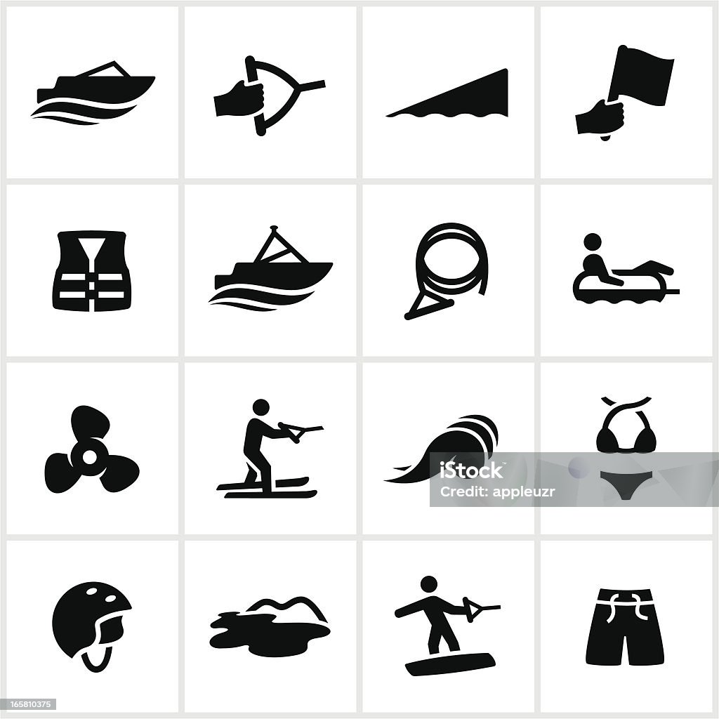 Bootfahren Erholung Symbole - Lizenzfrei Icon Vektorgrafik
