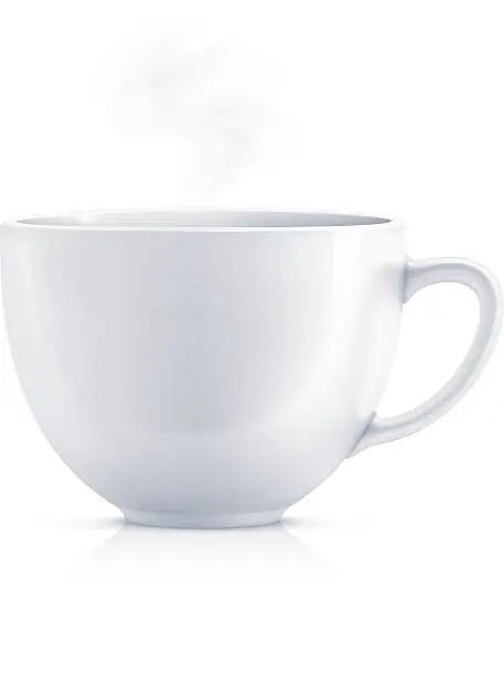 Vector illustration of White teacup