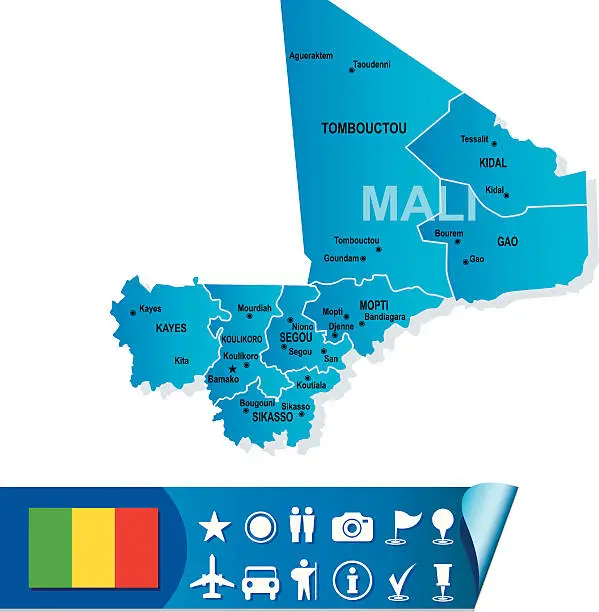 Vector illustration of Mali map