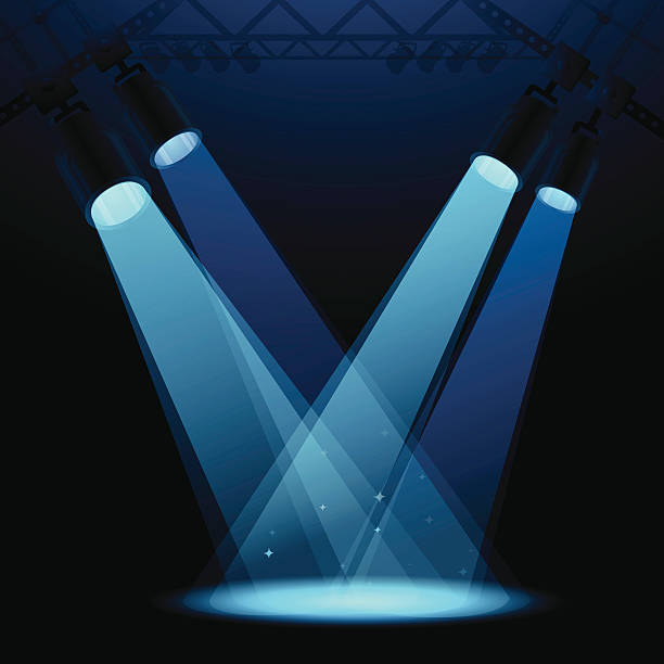 Stage Spotlights Stage spotlights concept. stage light stock illustrations