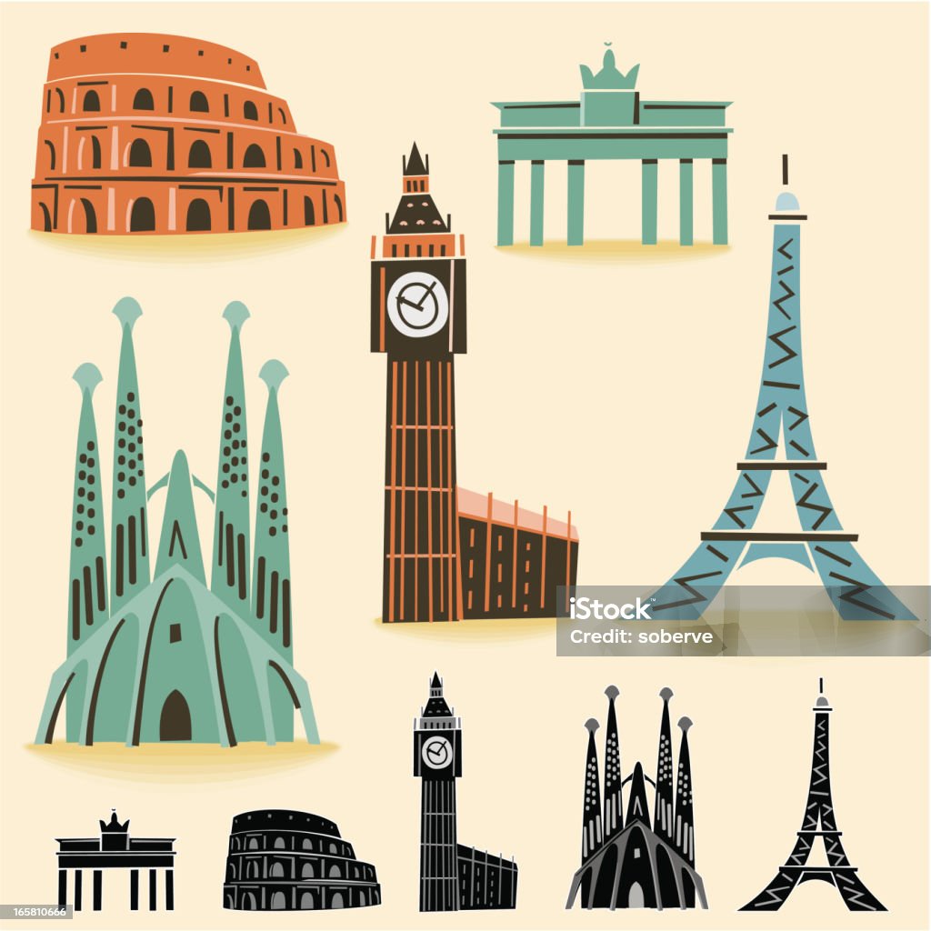 Europe Landmarks  Paris - France stock vector