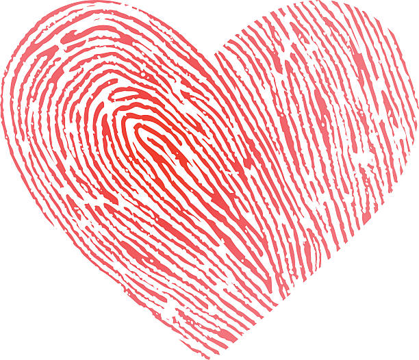 ilustrações, clipart, desenhos animados e ícones de loveprint - fingerprint thumbprint identity red