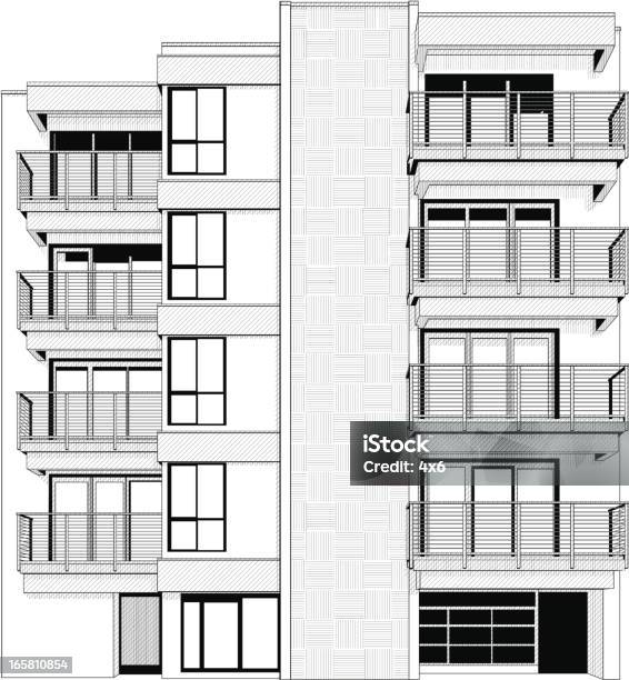 Ilustración de Silueta De Un Edificio y más Vectores Libres de Derechos de Aire libre - Aire libre, Arquitectura exterior, Baranda