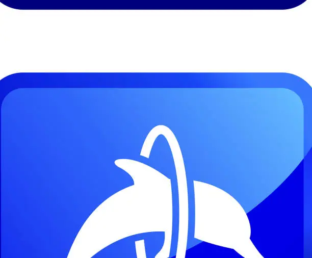 Vector illustration of Aquarium Show royalty free vector icon set stickers