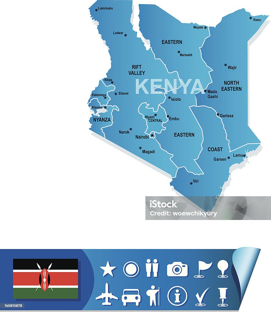 Кения карта - Векторная графика Карта роялти-фри