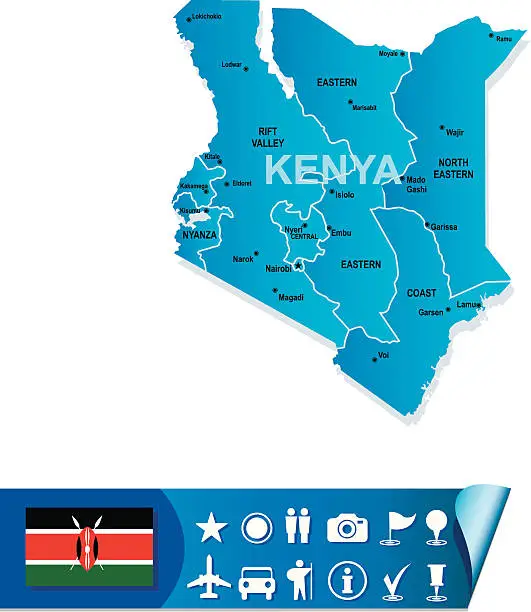 Vector illustration of Kenya map