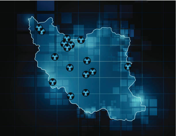 illustrations, cliparts, dessins animés et icônes de iran carte sites nucléaire - centrale nucléaire