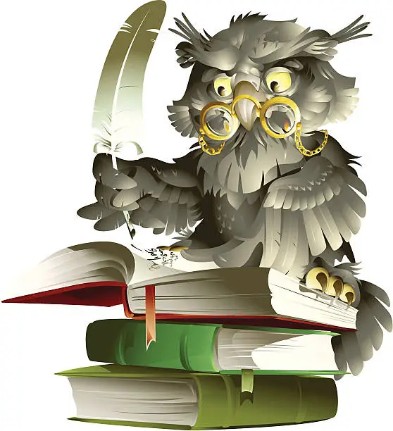 Vector illustration of Scientific owl