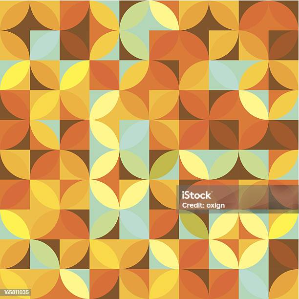 Оранжевый Круг Мозаичным Рисунком — стоковая векторная графика и другие изображения на тему Стиль ретро - Стиль ретро, Фоновые изображения, Абстрактный