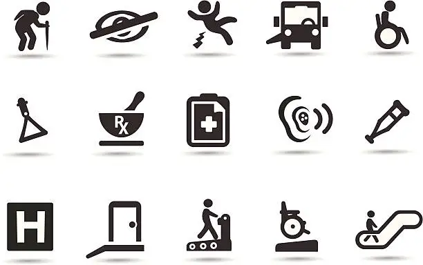 Vector illustration of Disability Symbols