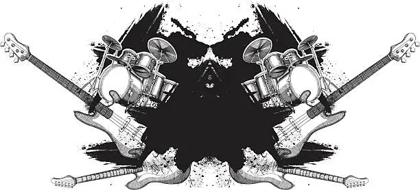 Vector illustration of Musical Grunge Design