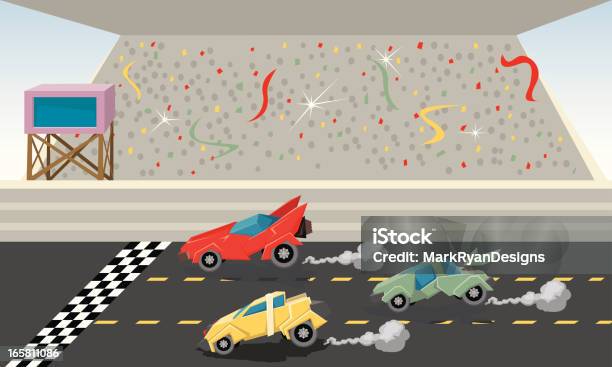 Race To The Finish Stock Illustration - Download Image Now - Bleachers, Kiosk, Sports Race