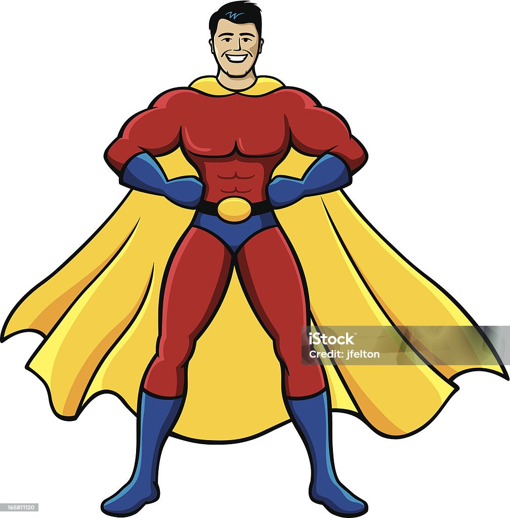 Super Hero Stock Illustration - Download Image Now - Superman - Superhero,  Cartoon, Cape - Garment - iStock