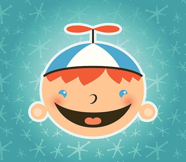 Happy Boy vector art illustration